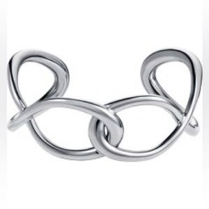 Calvin Klein Jewelry Women's Enlace Silver-Tone Stainless Steel Cuff Bracelet